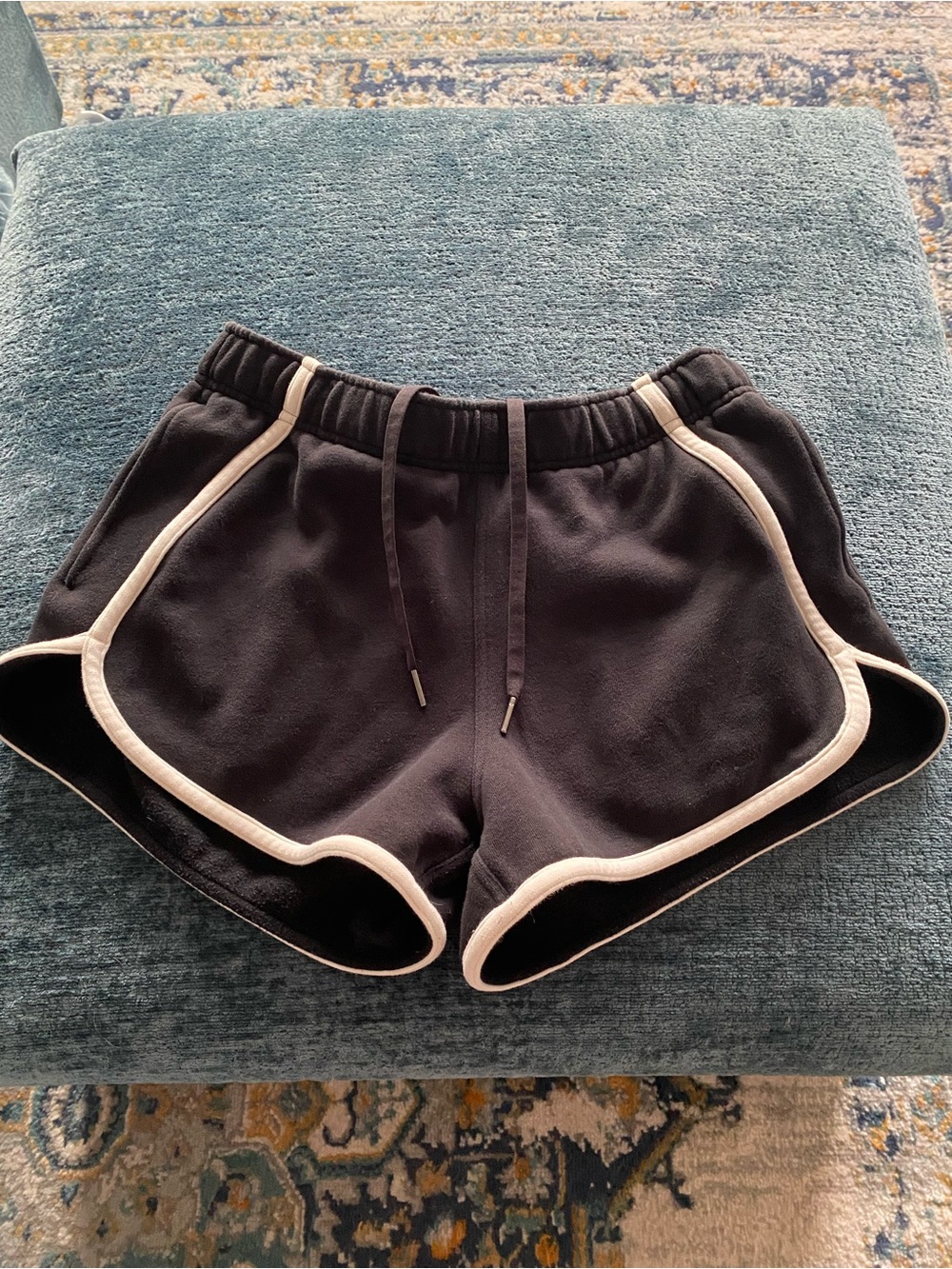 Black Women's lululemon Athletic Shorts with Cream Trim